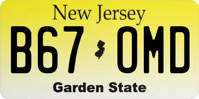 NJ license plate B67OMD