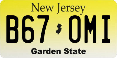 NJ license plate B67OMI