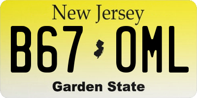 NJ license plate B67OML