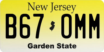 NJ license plate B67OMM