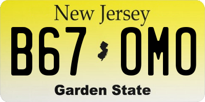 NJ license plate B67OMO