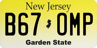NJ license plate B67OMP