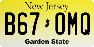 NJ license plate B67OMQ