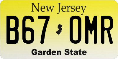 NJ license plate B67OMR