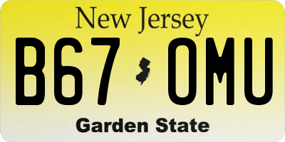 NJ license plate B67OMU