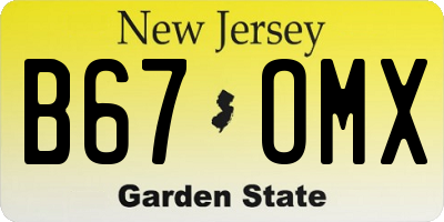 NJ license plate B67OMX