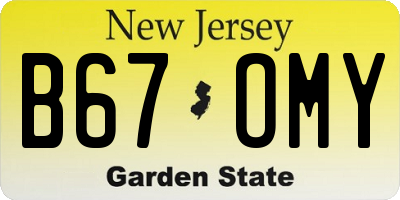 NJ license plate B67OMY