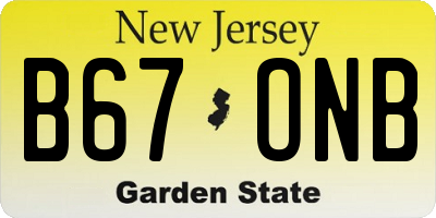 NJ license plate B67ONB