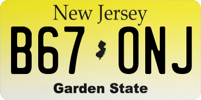 NJ license plate B67ONJ