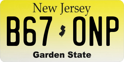 NJ license plate B67ONP
