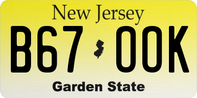 NJ license plate B67OOK
