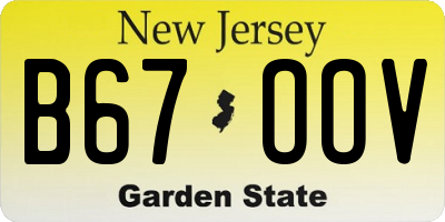 NJ license plate B67OOV