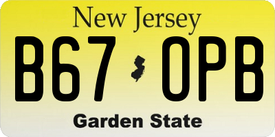 NJ license plate B67OPB