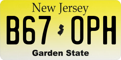 NJ license plate B67OPH