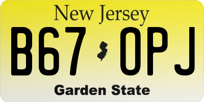 NJ license plate B67OPJ