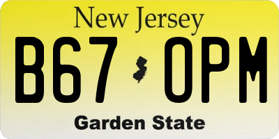 NJ license plate B67OPM