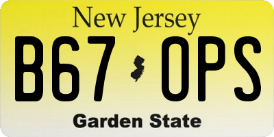 NJ license plate B67OPS