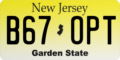 NJ license plate B67OPT