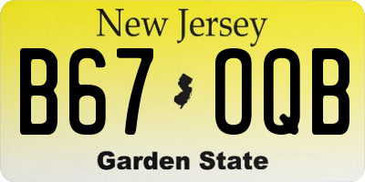 NJ license plate B67OQB