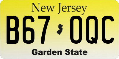 NJ license plate B67OQC