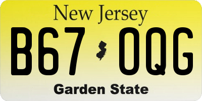 NJ license plate B67OQG