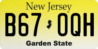 NJ license plate B67OQH