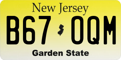 NJ license plate B67OQM