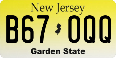 NJ license plate B67OQQ