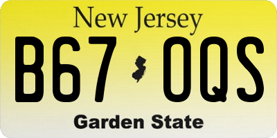 NJ license plate B67OQS