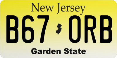 NJ license plate B67ORB