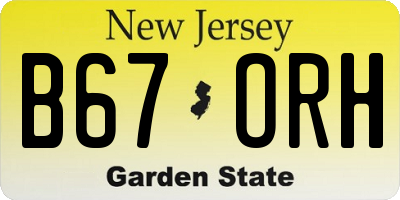 NJ license plate B67ORH