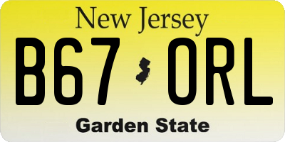 NJ license plate B67ORL