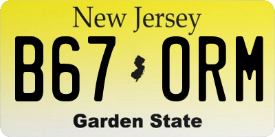 NJ license plate B67ORM