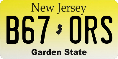NJ license plate B67ORS