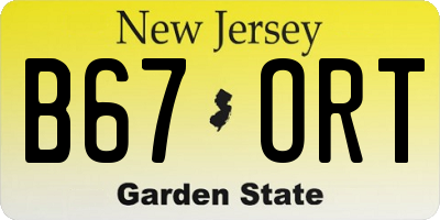 NJ license plate B67ORT