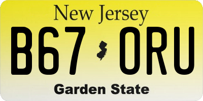 NJ license plate B67ORU