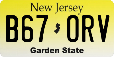 NJ license plate B67ORV