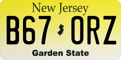 NJ license plate B67ORZ