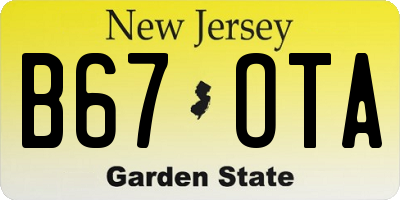 NJ license plate B67OTA