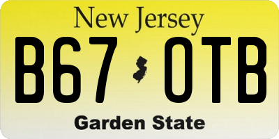 NJ license plate B67OTB