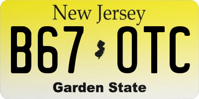 NJ license plate B67OTC