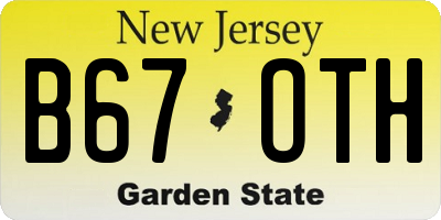 NJ license plate B67OTH