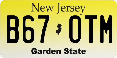 NJ license plate B67OTM