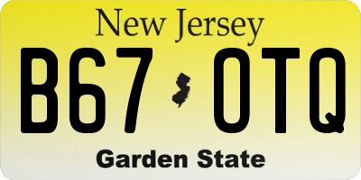 NJ license plate B67OTQ