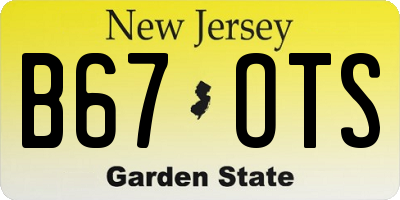 NJ license plate B67OTS