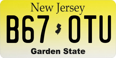 NJ license plate B67OTU