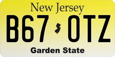 NJ license plate B67OTZ