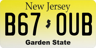 NJ license plate B67OUB