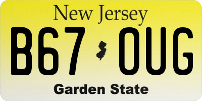 NJ license plate B67OUG