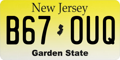 NJ license plate B67OUQ